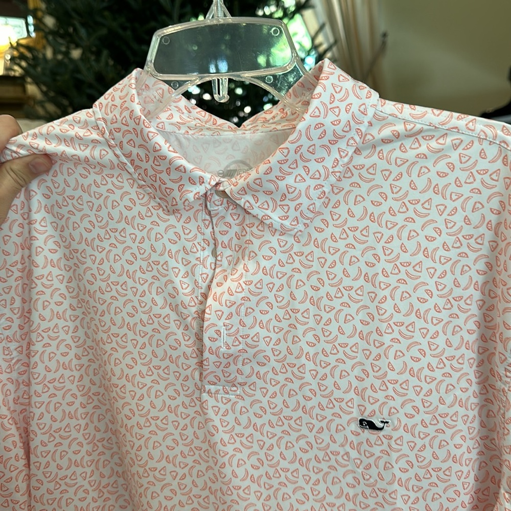 Vineyard Vines Men’s polo XL orange fruit polo shirt